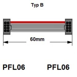 SM C01 RC5B-2.54-062B28-B-60mm-Gr - SM C01 RC5B-2.54-062B28-B-60mm-Gr Propojovac ploch kabel 06Pin 2*IDC konektor RM2,54 L:60mm
